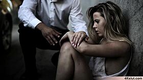 this petite brunette teen 18+ gets bent over for rough doggystyle by a rich dude