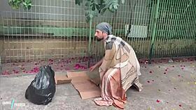 Homeless Guy Sucks Big Cock Bareback!