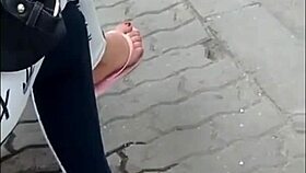 yo, got this candid feet vid in flip-flops, so hot! 🦶