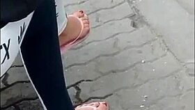 yo, got this candid feet vid in flip-flops, so hot! 🦶