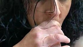 this milf licks and sucks my monster cock hard in homemade deepthroat, feeling so horny