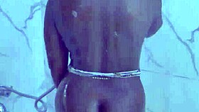 My step uncle peeps while I bathe, touching his big cock unaware