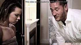 this petite brunette teen 18+ gets bent over for rough doggystyle by a rich dude