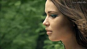 russian model in emotional pose