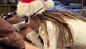 Happy holidays with stockings and blowjob fun