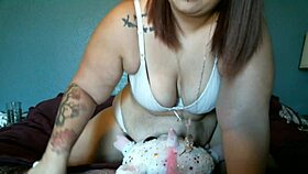 onyx masturbates with stuffy mini hitachi