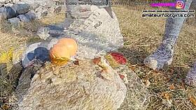 Girl Plays With Sweaty Fila Sneakers And Wet Nylons