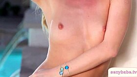 Blonde amateur rips off her clothes in sexy striptease for playboy 😍