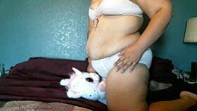 onyx masturbates with stuffy mini hitachi