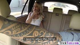 Tight blonde gives oral sex and gets screwed in the backseat