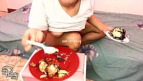 amateur asian girl eats naked