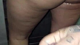 i'm in the bathroom masturbating with my big ass stepmother, her big pussy getting fucked hard