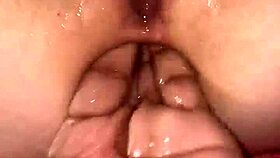 Daddy stretches my tight asshole with his whole hand.