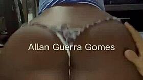 Negra neon black onix with her giant ass sits and rides hard on mma fighter allan guerra gomes' monster cock