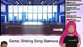 i'm playing shining song starnova aki route part 3 with my petite anime hentai girl