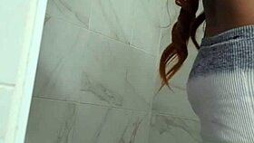 naej ae gets turned on in shower, big ass wet and ready