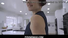 Feeding his milf stepmother's neglected pussy from behind?