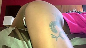 ebony amateur grinds juicy pussy on your face in thong