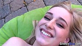 britney blue, the lesbo teen hottie, strips and masturbates teasingly