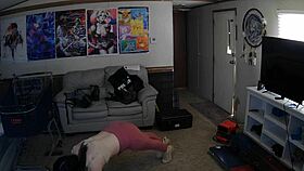 workout session with leggings and big ass