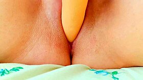 I watch my cute skinny teen 18+ stepsister quietly masturbate her petite 18+ pussy with a big dildo on camera