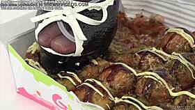 beauty legs crush food in sensual display