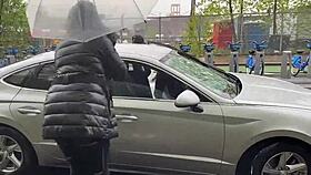 Will this ebony teen ride my big black cock for a ride home?