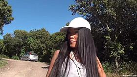 Suzie q squirts outdoors!