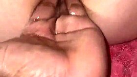 Daddy stretches my tight asshole with his whole hand.