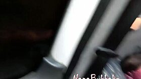 I am such a slut in this blowbang bukkake, getting fucked by the truck driver in the trailer cab