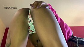 ebony amateur grinds juicy pussy on your face in thong