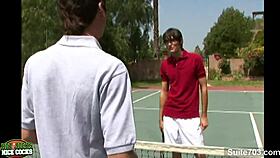 Are those tennis jocks fucking outdoors with big cocks?