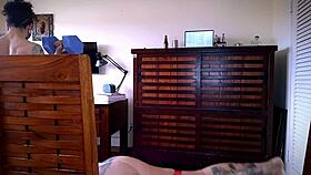 my curly haired brunette's big ass sweats a lot when training