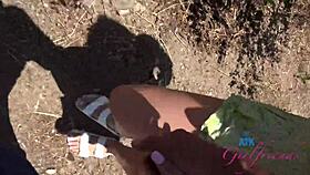 Jill Taylor, an amateur blonde, chills on a date before a pov car blowjob