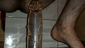 i fuck my ass deep with huge dildo in solo gay session.
