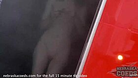 Barely 18YO Cacao Lipstick Dildo Play in Naked Sauna Jacuzzi!