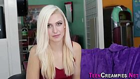 HD anal creampie of young blonde teen