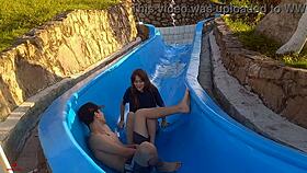 Stepsister Stuck In Pool Slide, I Fuck Her Wildly