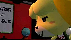 Isabelle From Animal Crossing New Leaf In A Fun Game Scenario