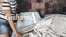 Gostosa smells tasty macho lying on her bed