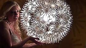 sexy blonde teases solo in retro 😘