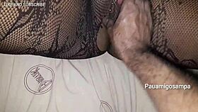 He licked the slutty married woman's pussy and fucked her hard in both holes.