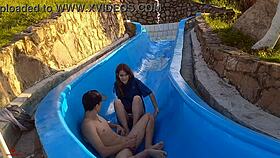 Stepsister Stuck In Pool Slide, I Fuck Her Wildly