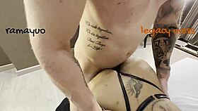 tall thai shemale milka moans during anal doggy in sexy ass