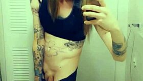 Clicking heels sexy cross dresser man masturbates her mini penis