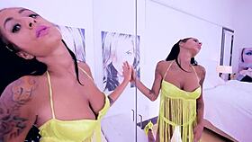 stacy jay deepthroats huge cock pov and swallows cum