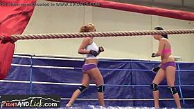 i'm watchin these lesbain euro chicks wrestlin in the boxin ring with their small tits bouncin