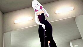 i was so horny, gwen stacy from spider-man into the spider-verse masturbating all alone, feeling that intense orgasm build up