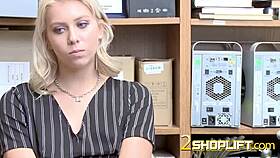 Officer places chanel on desk and drills