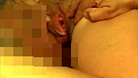 spreading my lips wide for a wet lick down there